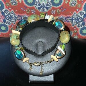 Premier Designs Green and Blue Beaded Bracelet